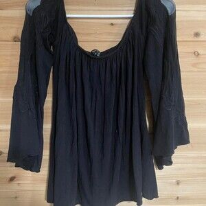 Black Long Sleeve Blouse With 5627